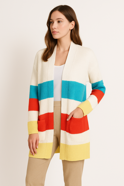 Color Block Knit Cardigan