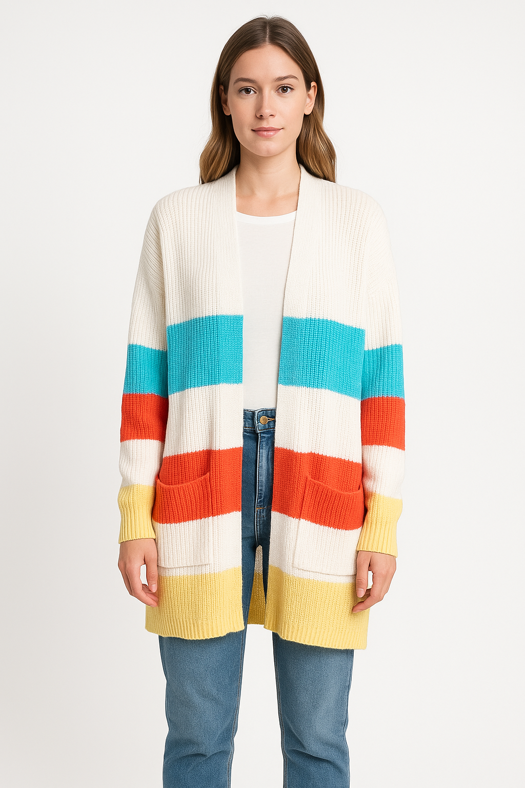 Color Block Knit Cardigan