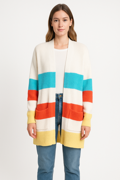 Color Block Knit Cardigan