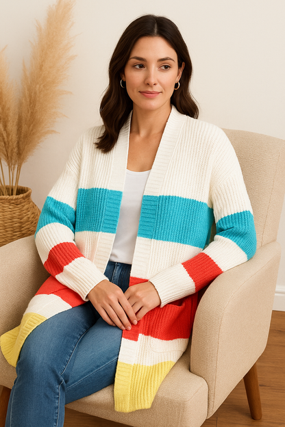 Color Block Knit Cardigan