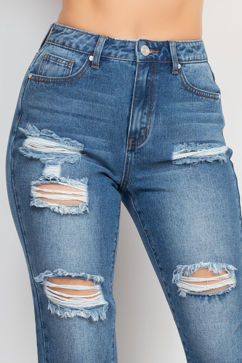 Destroyed Mom Denim Jeans