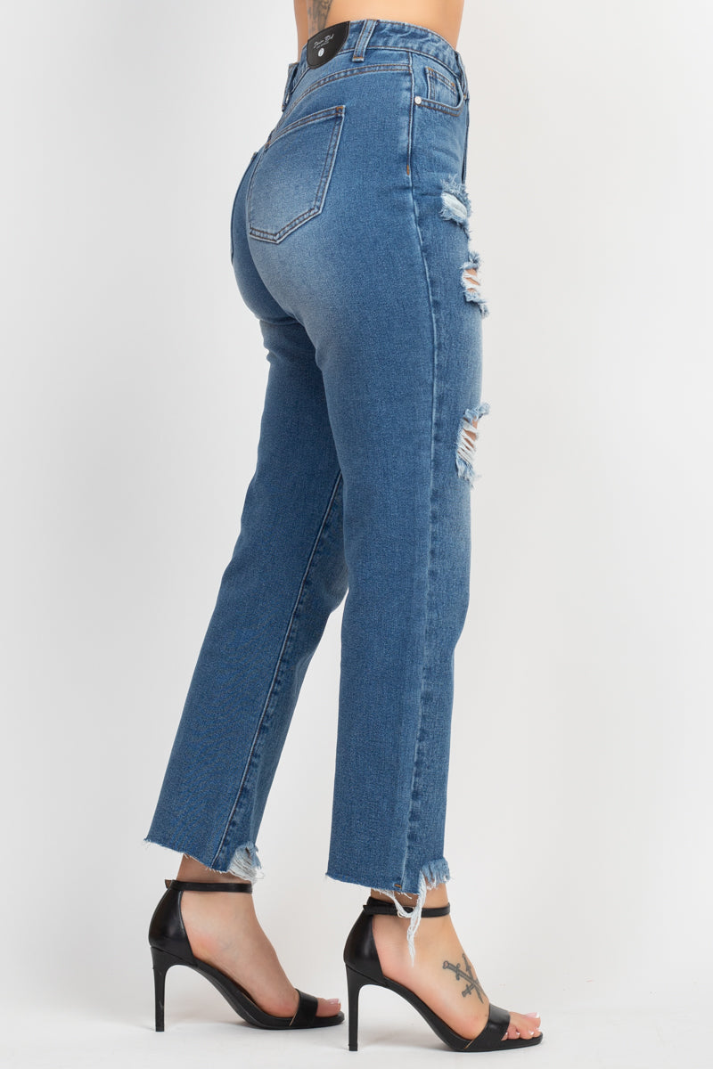 Destroyed Mom Denim Jeans