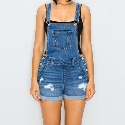 Destroyed Rolled Cuff Shortalls