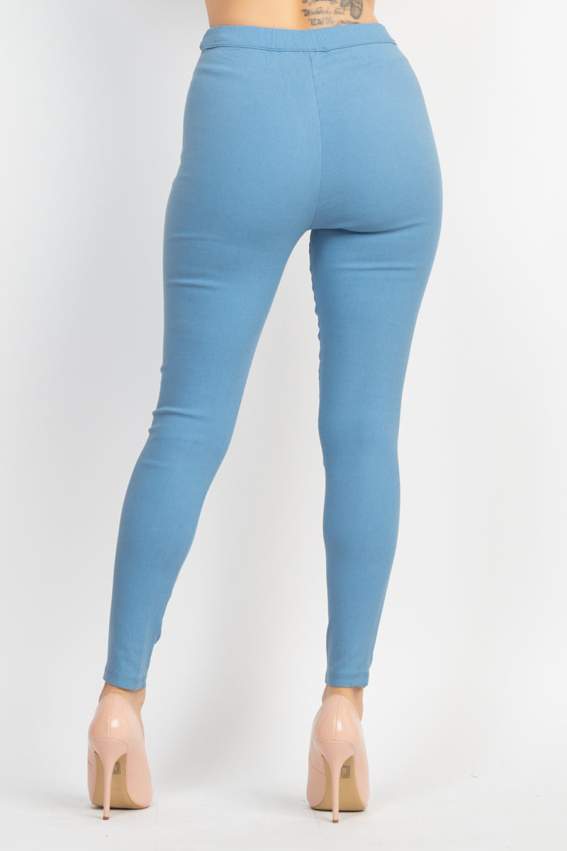 Button Tab High Waist Pants