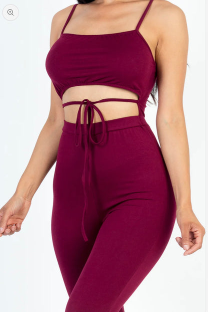 Tie Front Cut Out Jumpsuit