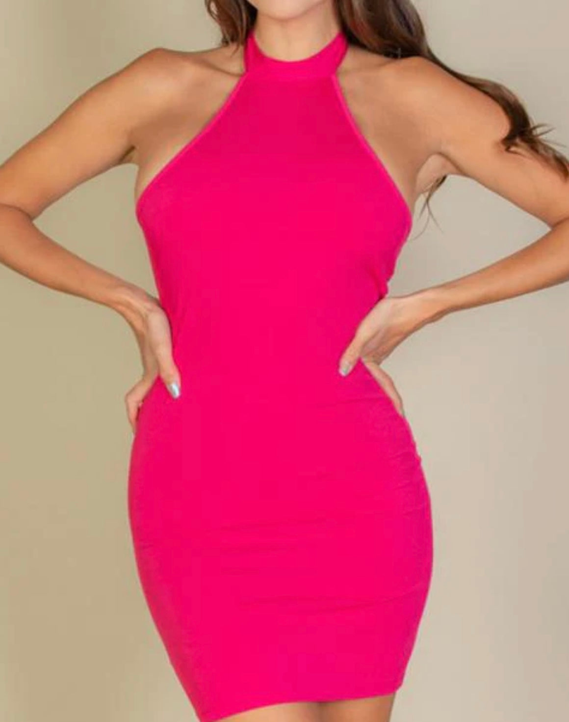 Halter Neck Backless Bodycon Dress