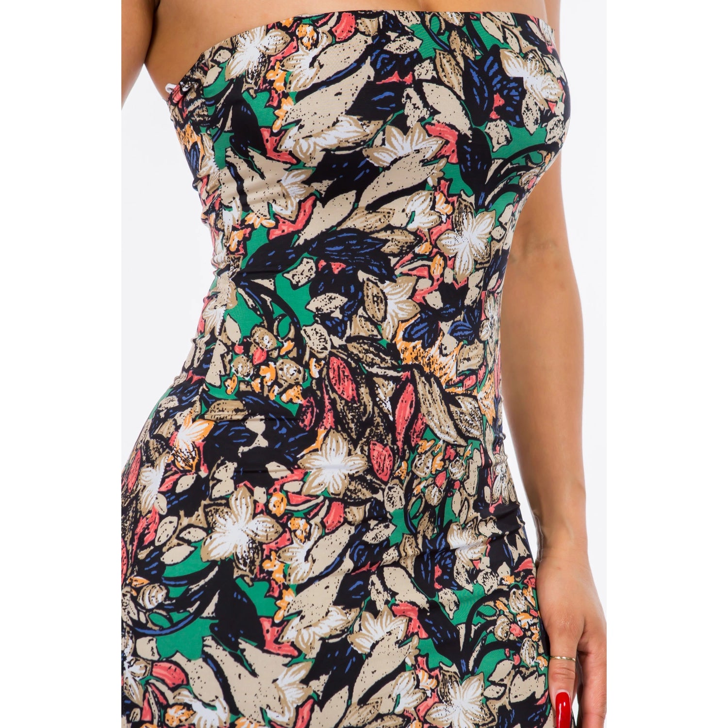 Tropical Tube Midi Dress