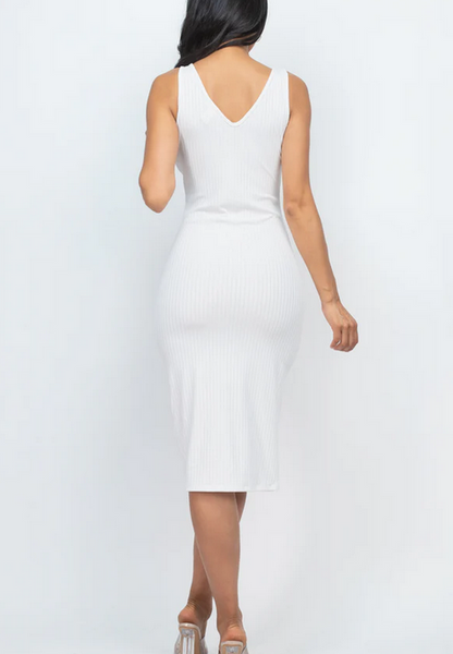 Ribbed Sleeveless Bodycon Dress