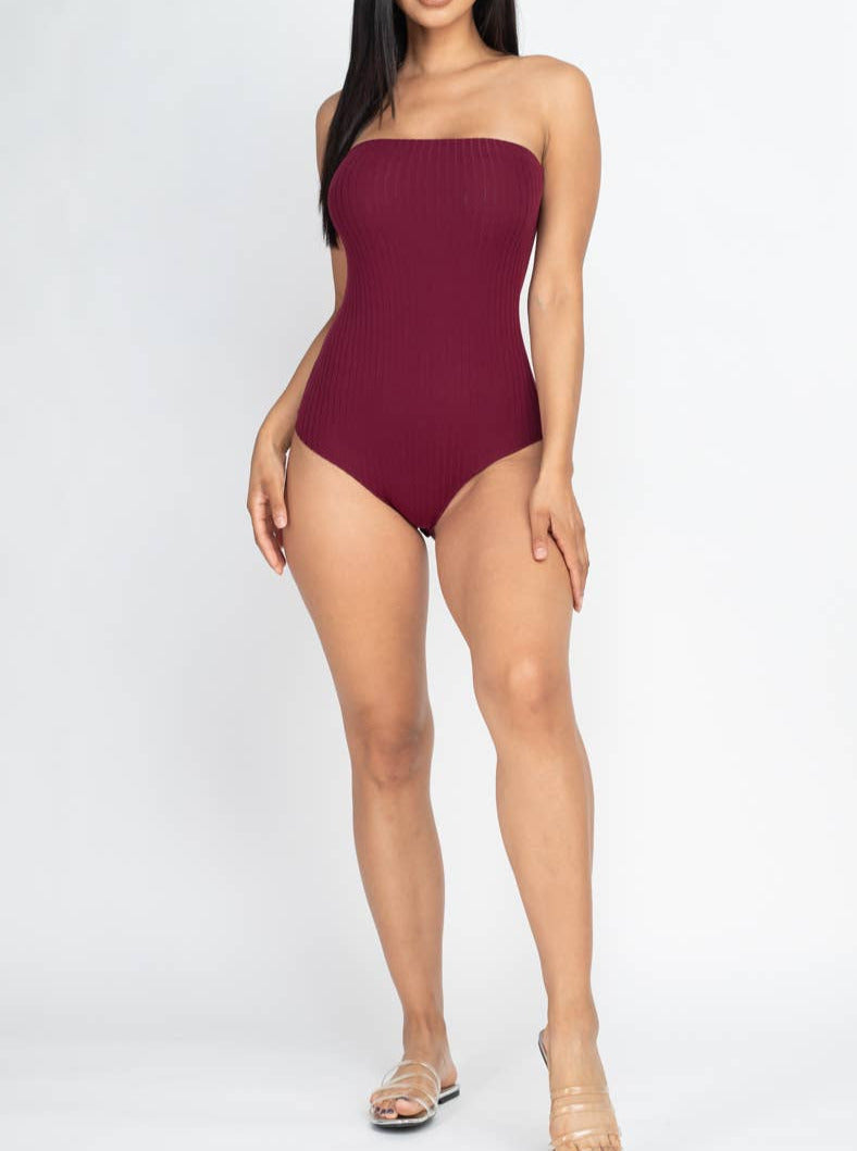 Tube Top Ribbed Bodysuit