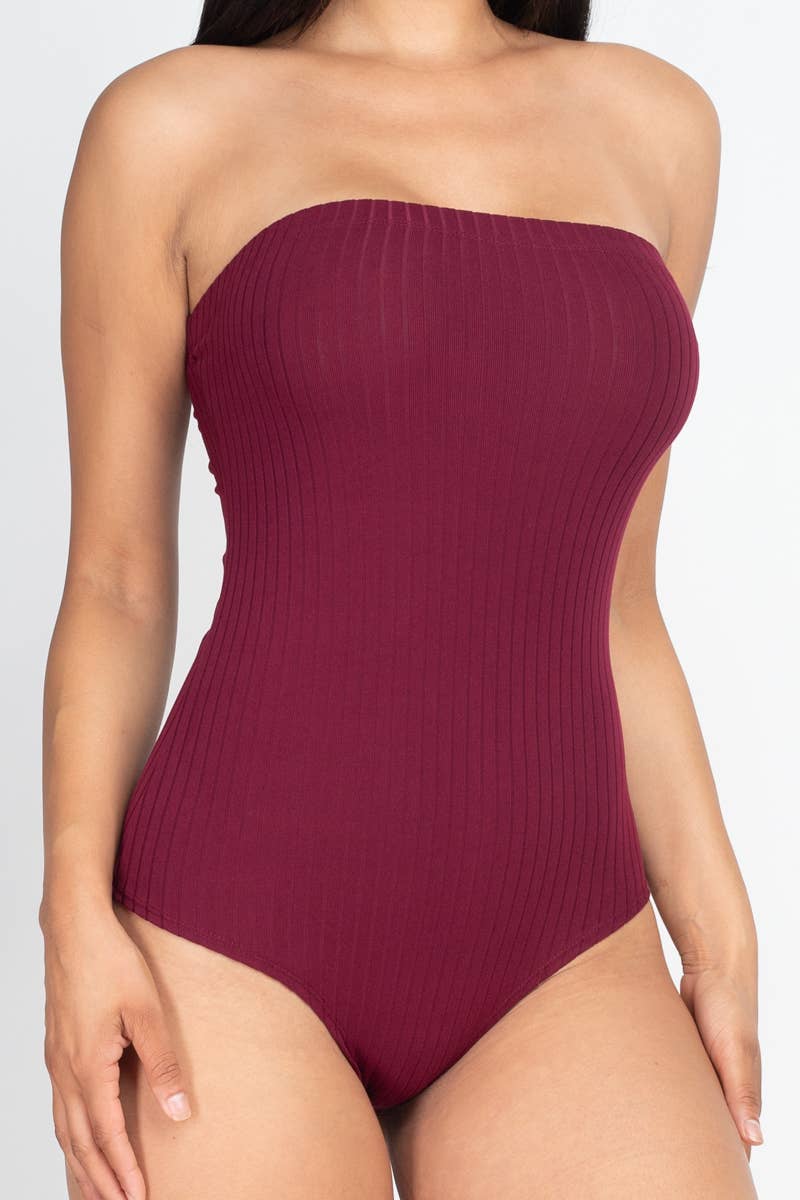 Tube Top Ribbed Bodysuit