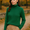 Emerald Green Ribbed Turtleneck Sweater