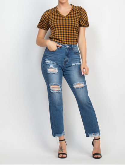 Destroyed Mom Denim Jeans