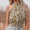 Floral Print Halter Crop Top