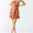 Floral Print Satin Strapless Dress