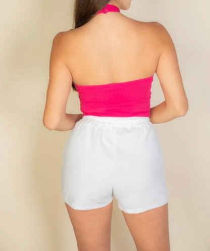 Ribbed Halter Neck Top