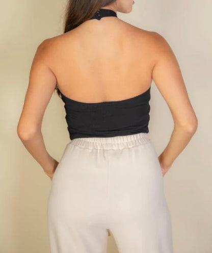 Ribbed Halter Neck Top