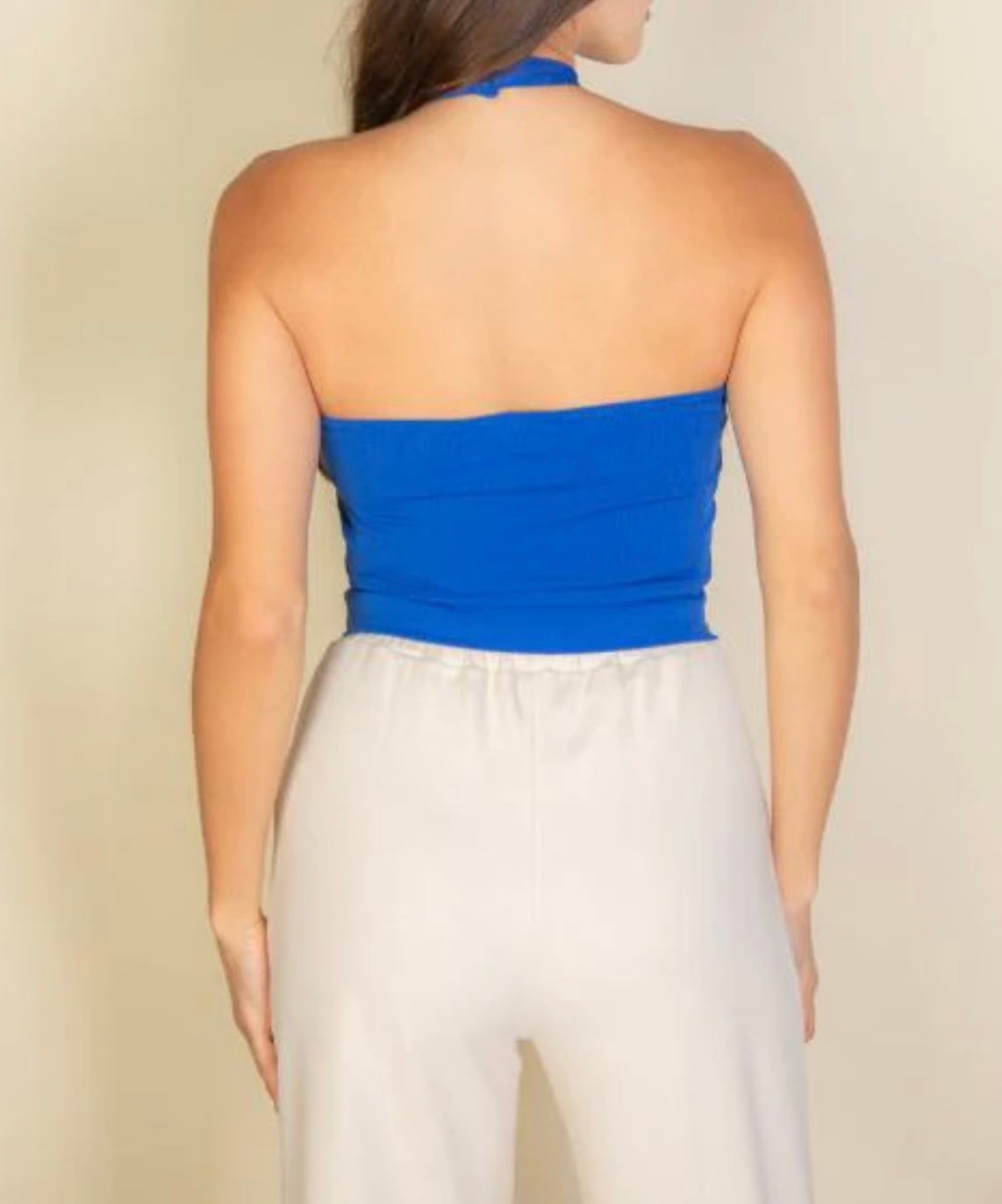 Ribbed Halter Neck Top
