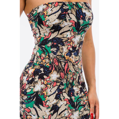 Tropical Tube Midi Dress