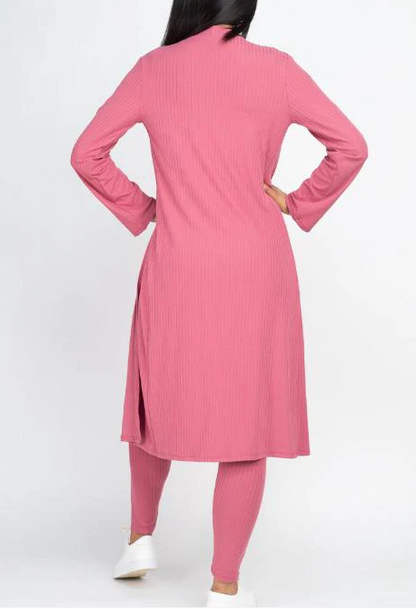 Ribbed Cardigan & Leggings Set