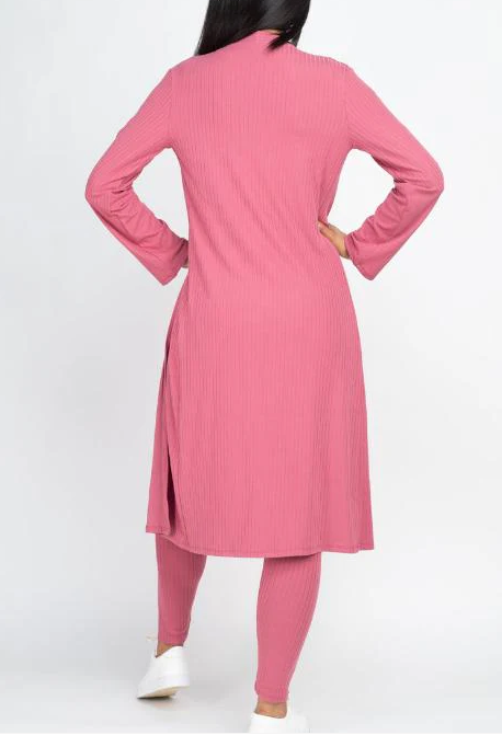 Ribbed Cardigan & Leggings Set