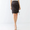Black Satin Ruched Midi Skirt