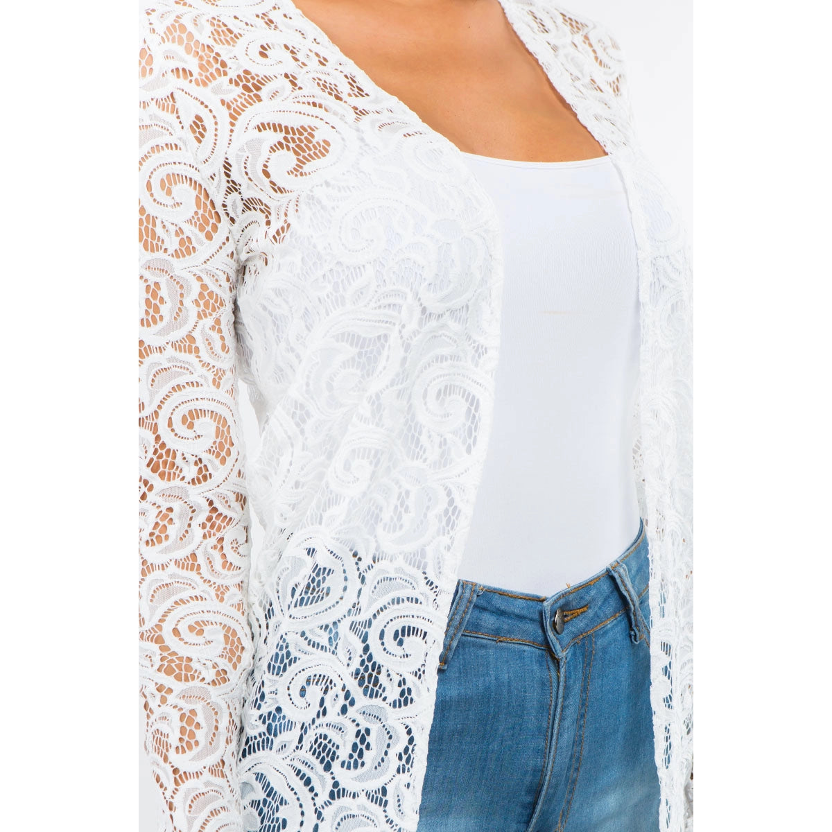 Long Sleeve Lace Cardigan
