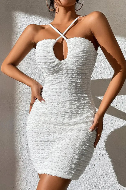 Pleated Halter Bodycon Dress