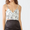 Abstract Print Satin Crop Top