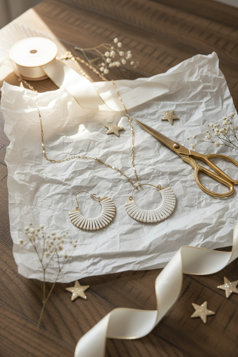 Textured Fan Pendant Necklace