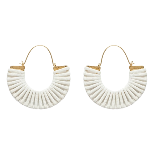 Fan Textured Hoop Earrings