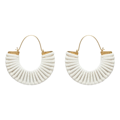 Fan Textured Hoop Earrings