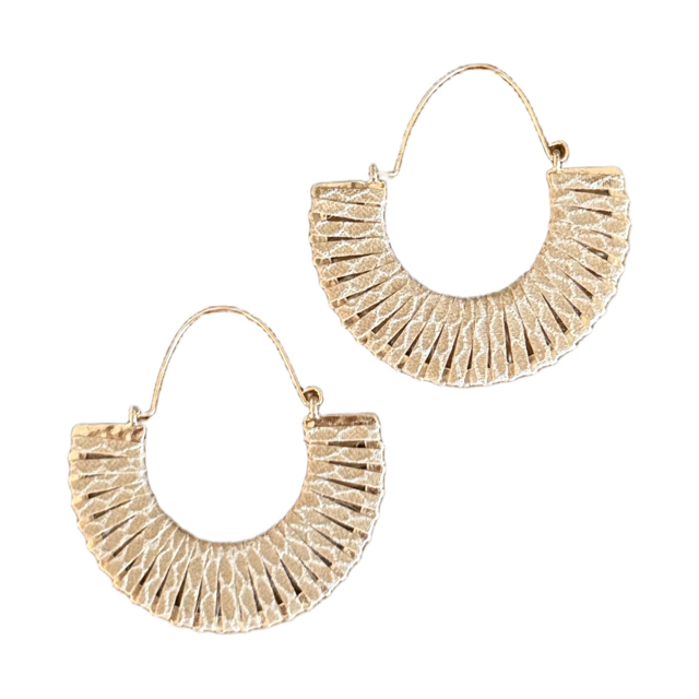 Fan Textured Hoop Earrings