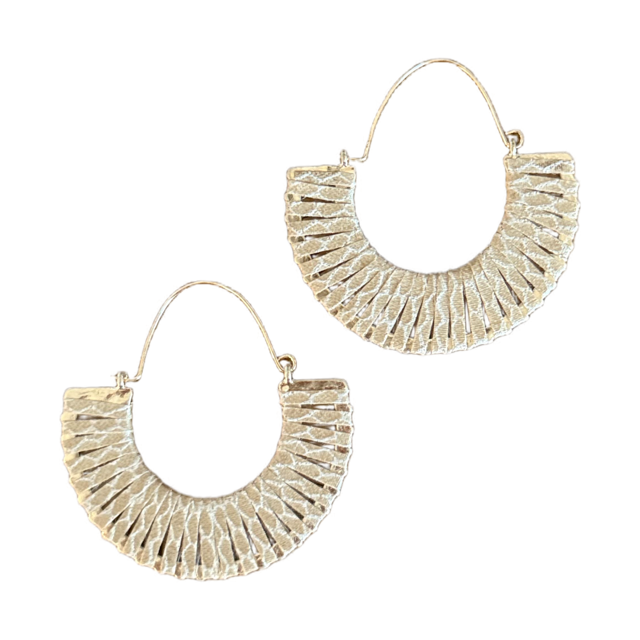 Fan Textured Hoop Earrings