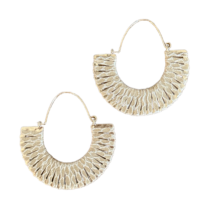 Fan Textured Hoop Earrings