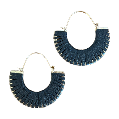 Fan Textured Hoop Earrings
