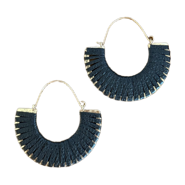 Fan Textured Hoop Earrings