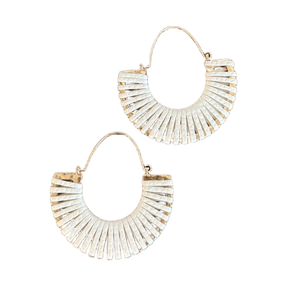Fan Textured Hoop Earrings