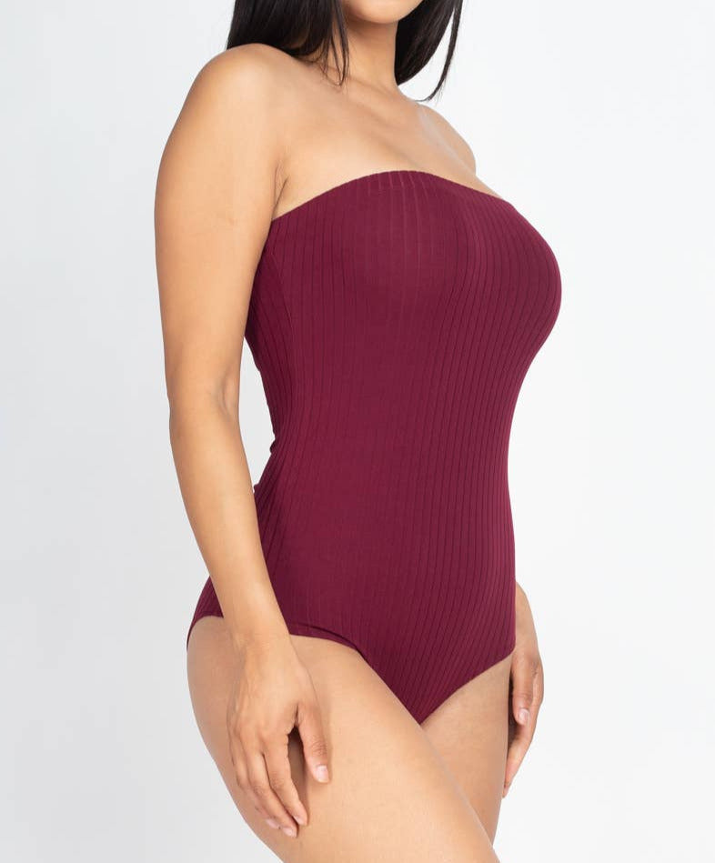 Tube Top Ribbed Bodysuit